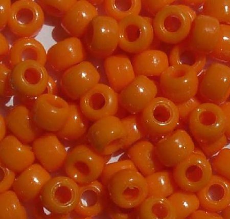 100 6x9mm Opaque Orange Acrylic Crow Beads