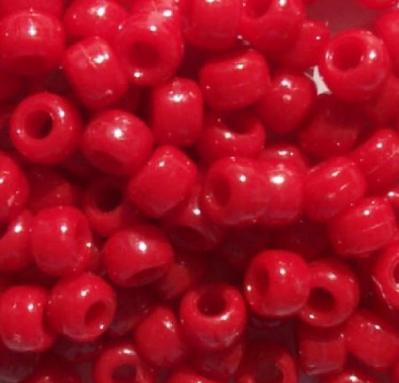 100 6x9mm Opaque Red Acrylic Crow Beads