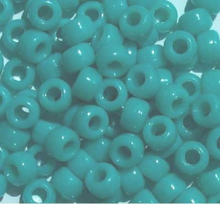100 6x9mm Opaque Turquoise Acrylic Crow Beads