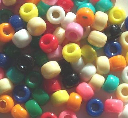 100 6x9mm Opaque Mixed Acrylic Crow Beads