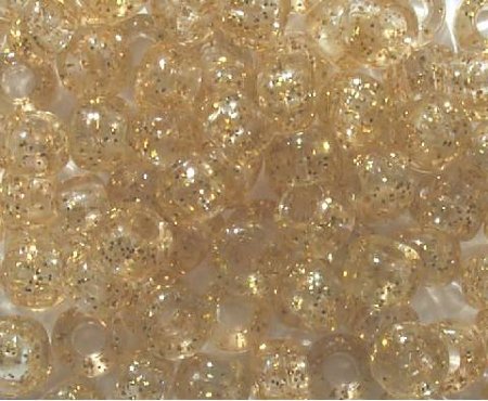 100 6x9mm Golden Topaz Sparkle Crow Beads