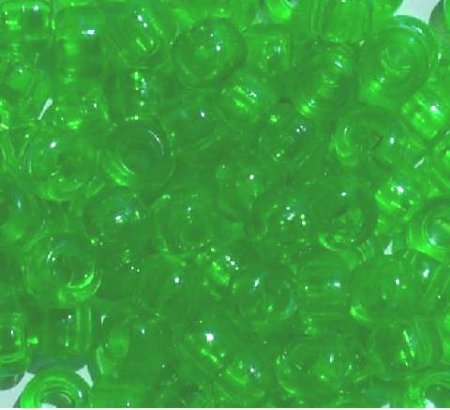 100 6x9mm Transparent Green Acrylic Crow Beads
