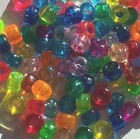 100 6x9mm Transparent Mix Acrylic Crow Beads