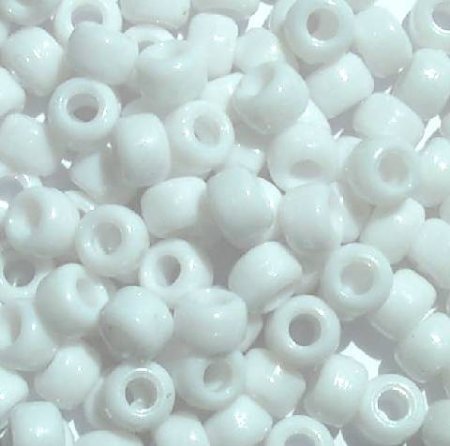 100 6x9mm Opaque White Acrylic Crow Beads