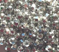100 8mm Faceted Acrylic Metallic Silver Beads