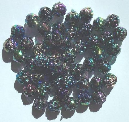 50 9mm Acrylic Black AB Rosebuds