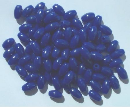 100 9x6mm Acrylic Opaque Royal Blue Ovals