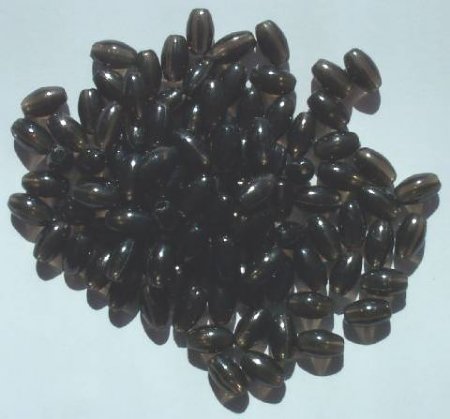 100 9x6mm Acrylic Transparent Black Diamond Ovals