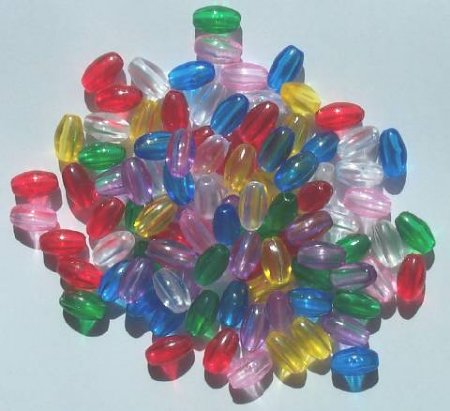 100 9x6mm Acrylic Transparent Mixed Ovals