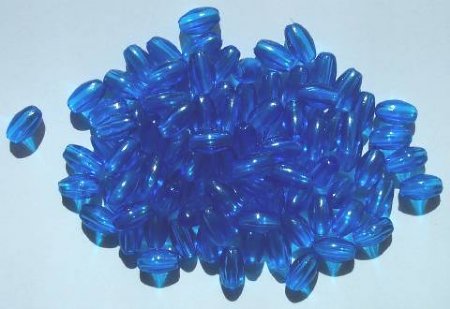 100 9x6mm Acrylic Transparent Sapphire Ovals