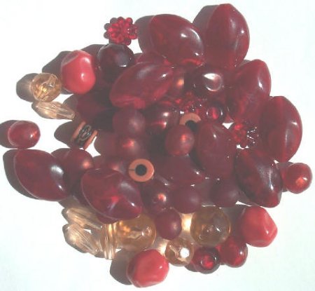 42 grams of Medium Dark Red Acrylic/Lucite Mix