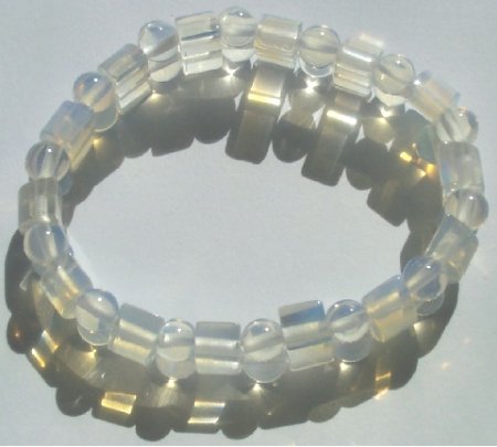 Synthetic Fire Opal Fiber Optic Half-Moon Bracelet