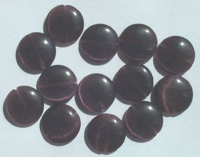 13 16x5mm Amethyst Fiber Optic Coins