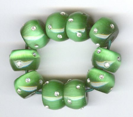1 8x12mm Green Fireball