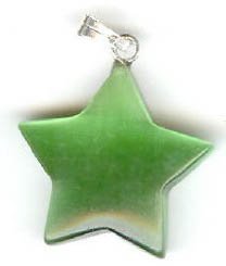 1 20x5mm Green Fiber Optic Star Pendant