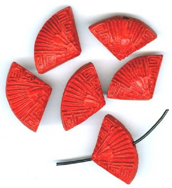 6 16x25mm Red Cinnabar Fans