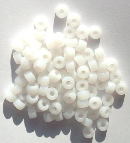 100 4x6mm Crow Beads White Opal