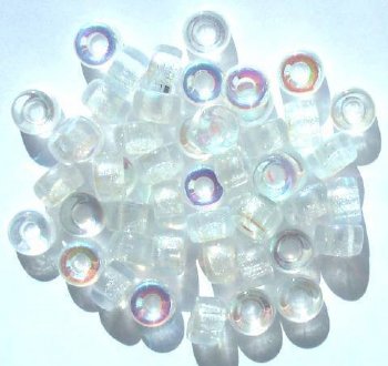 50 6x9mm Transparent Crystal AB Glass Crow Beads