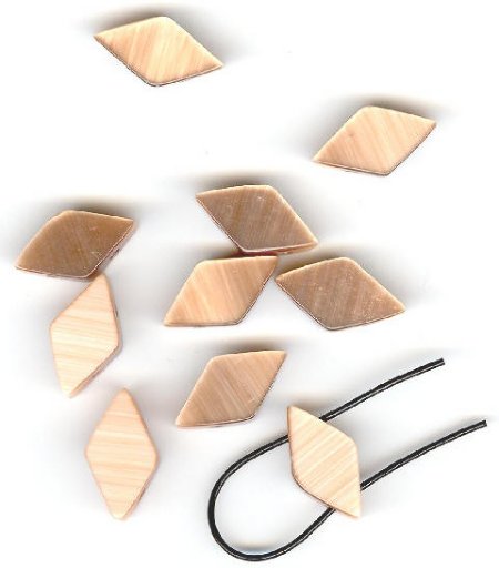 10 10x19mm Diamond Brown Double Holed Fiber Optic