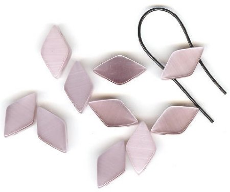 10 10x19mm Diamond Light Amethyst Double Holed Fiber Optic