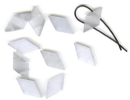 10 10x19mm Diamond Grey Double Holed Fiber Optic