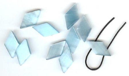 10 10x19mm Diamond Light Aqua Double Holed Fiber Optic