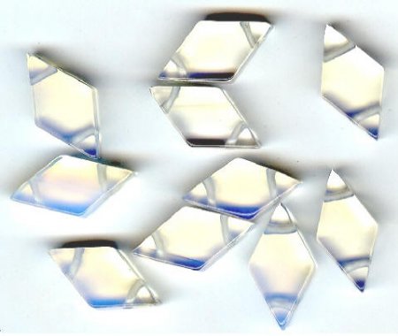 10 10x19mm Diamond Synthetic Moonstone Two Hole Fiber Optic