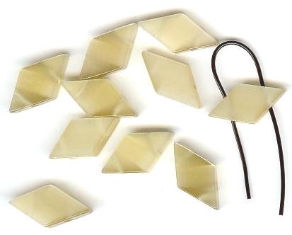 10 10x19mm Diamond Gold Double Holed Fiber Optic
