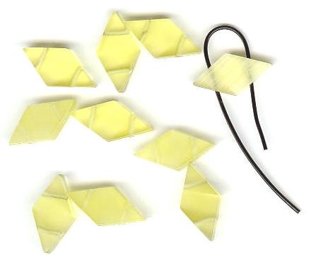 10 10x19mm Diamond Light Yellow Double Holed Fiber Optic