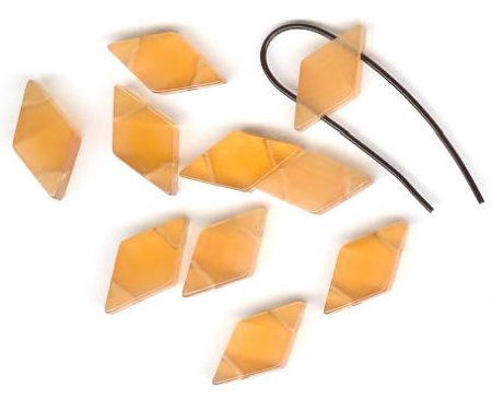 10 10x19mm Diamond Orange Double Holed Fiber Optic