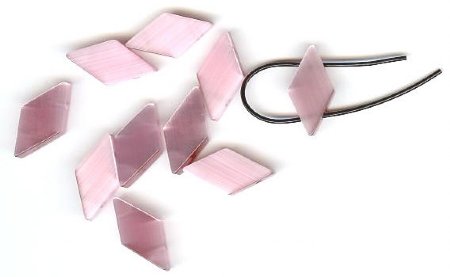10 10x19mm Diamond Pink Double Holed Fiber Optic