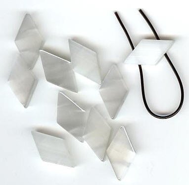 10 10x19mm Diamond White Double Holed Fiber Optic