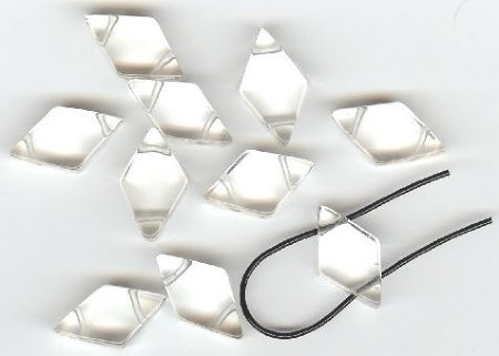 10 10x19mm Diamond Two Hole Quartz Crystal