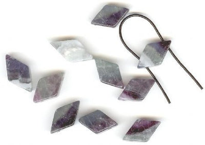 10 10x19mm Diamond Two Hole Rainbow Fluorite
