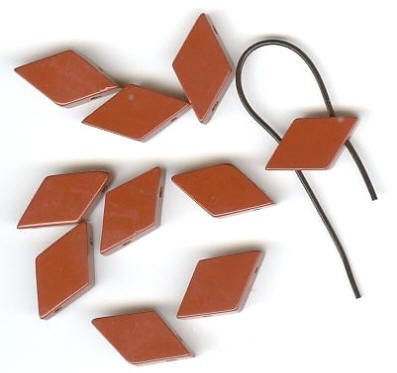 10 10x19mm Diamond Two Hole Red Jasper