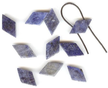 10 10x19mm Diamond Two Hole Sodalite