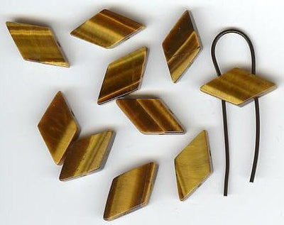 10 10x19mm Diamond Two Hole Tiger Eye