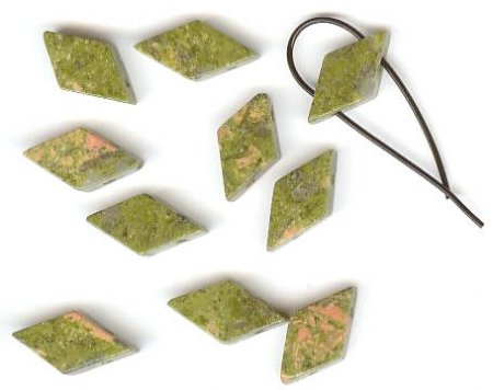 10 10x19mm Diamond Two Hole Ukanite