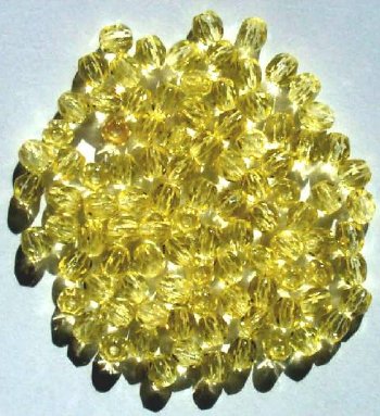 100 4mm Faceted Light Jonquil Beads