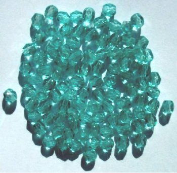 100 4mm Faceted Light Turquoise Beads