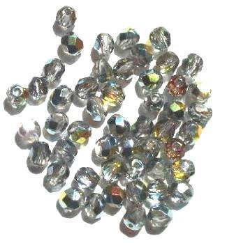 50 6mm Faceted Crystal Marea Firepolish Beads