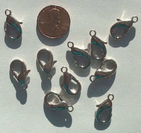 10 22mm Nickel Plated Lobster Claw Clasps