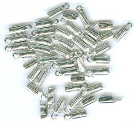 50 11mm Ridged Nickel Crimp Ends