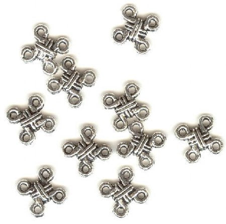 10 12mm Antique Silver Chinese Knot Connectors