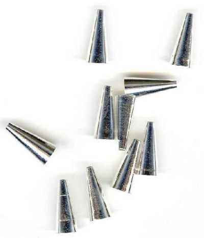 10 12x6mm Silver Tone Seamless Cones