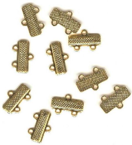 10 13mm Gold Plated 2-to-1 End Connector