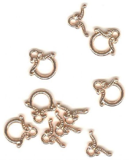 5 13mm Bright Copper Plated Bow Toggles
