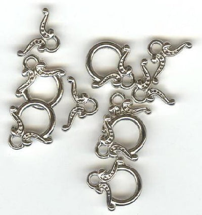 5 13mm Nickel Plated Bow Toggles