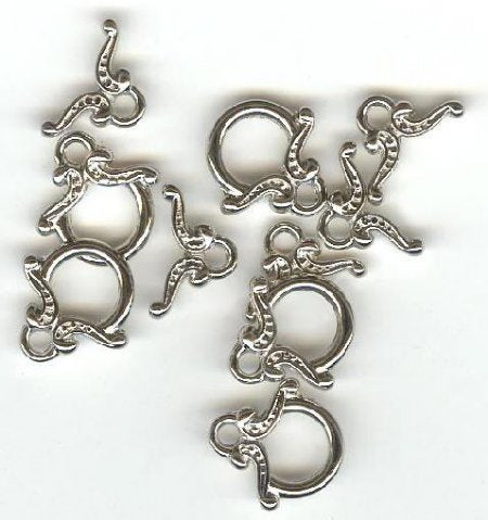 5 13mm Nickel Plated Bow Toggles