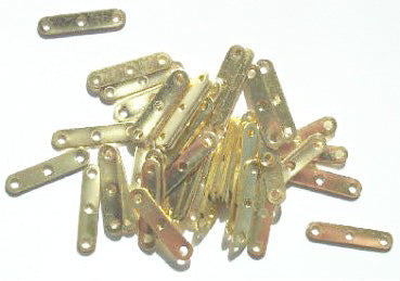 50 15mm Gold Tone Three Hole Spacer Bar